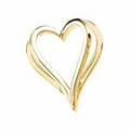 14K Yellow Shadow Heart Pendant Slide